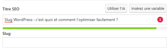 Modification du slug WordPress avec Yoast SEO.